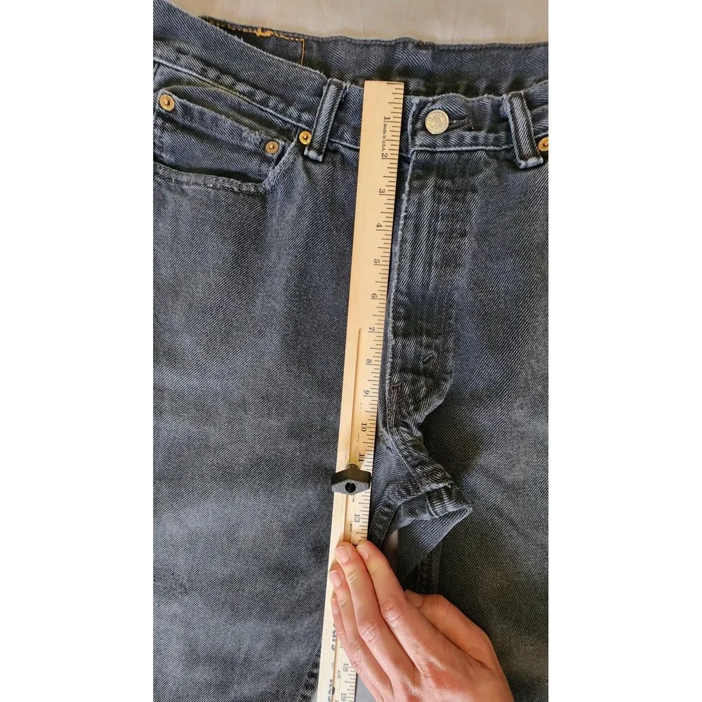 Levis 550 Jeans‎ Mens 32x31 Black Relaxed Tapered Leg Denim Distressed